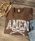 AMEN Faux Lace Pullover Crew
