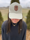 Womens Shield of Faith Leather Cross Hat