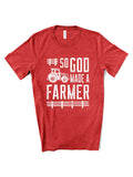 red so god made a farmer t-shirt