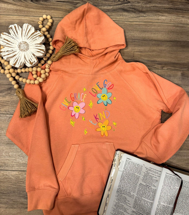Youth Give Grace Scuba Neck Pullover Hoodie